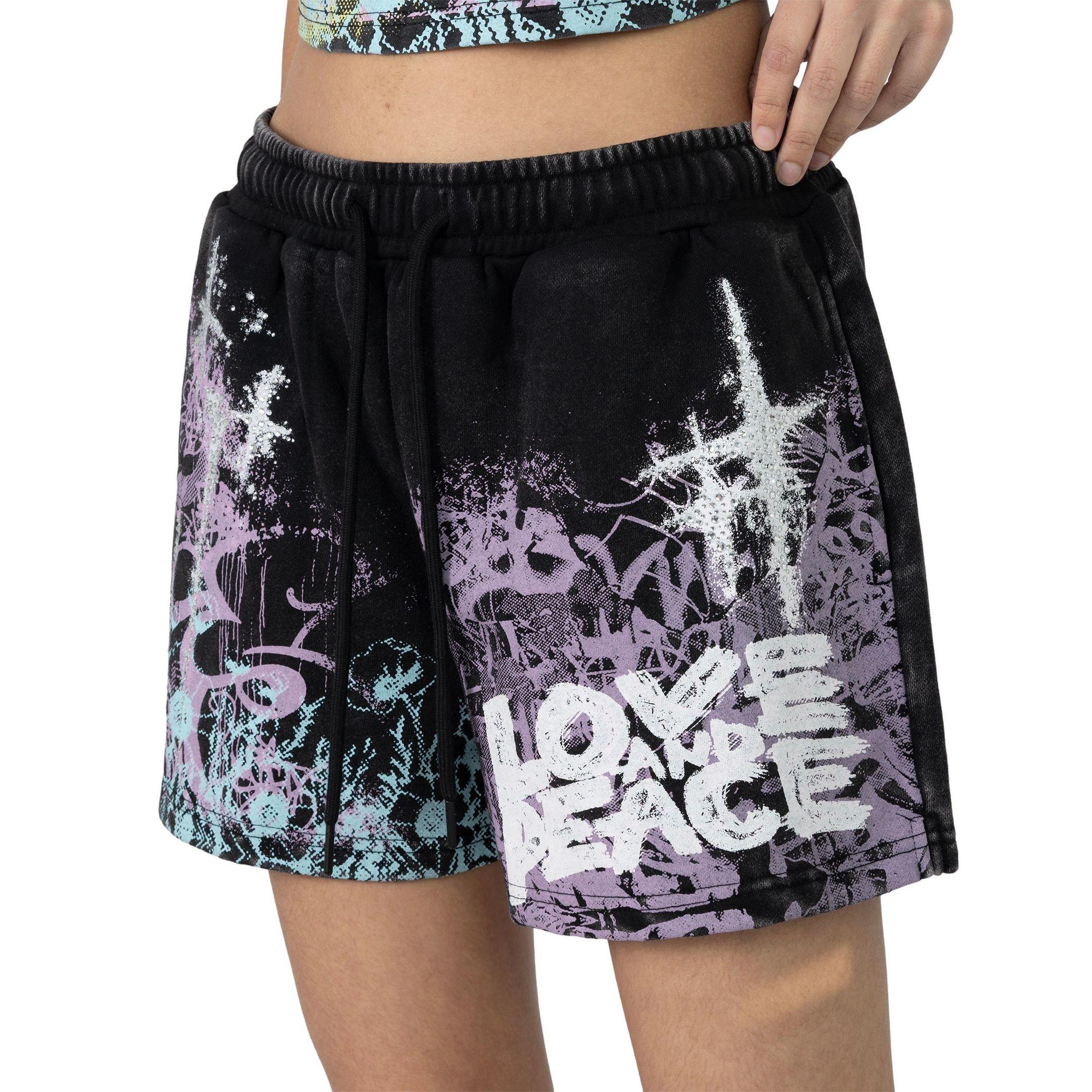 Smoke Rise Women's French Terry Shorts - BLACK
